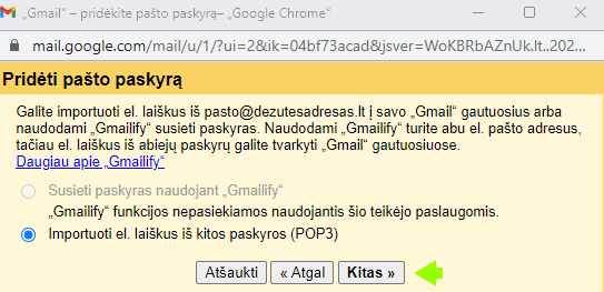 2023 03 El. laisku tikrinimo nustatymu langas 2