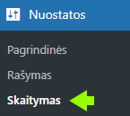 2023 03 Skaitymo nustatymai skydelyje