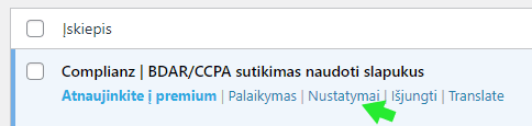 2023 03 Slapuku modulio nustatymai