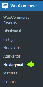 2023 03 Woocommerce nustatymai skydelyje